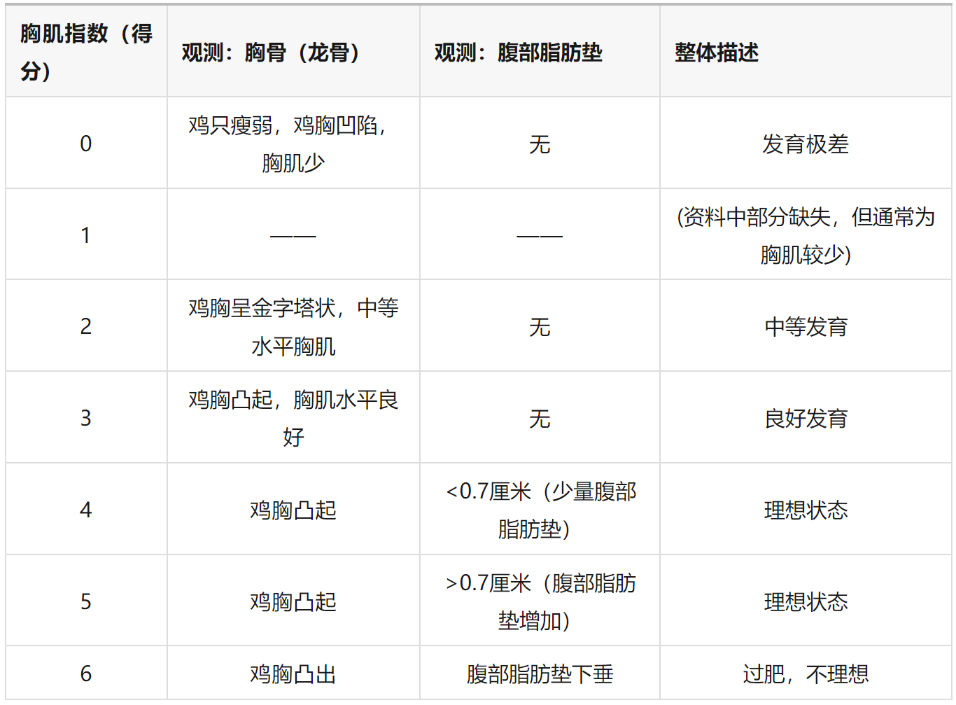 蛋鸡胸肌指数的意义及测量方式